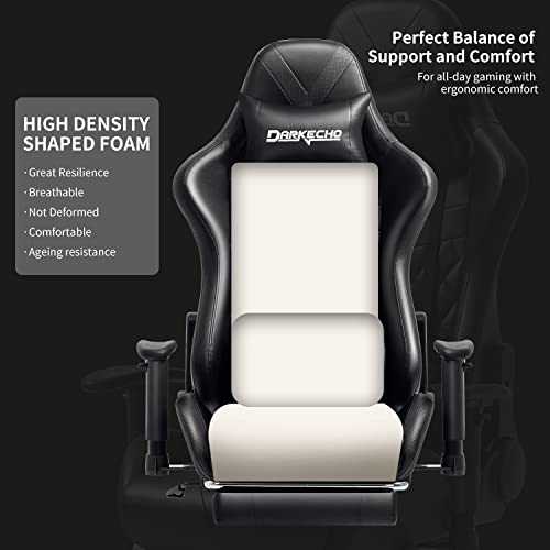 Darkecho Gaming Chair Office Chair With Footrest Massage Racing Computer Ergonomic Chair Leather Reclining Desk Chair Adjustable Armrest High Back Gamer Chair With Headrest And Lumbar Support Black #TOP3