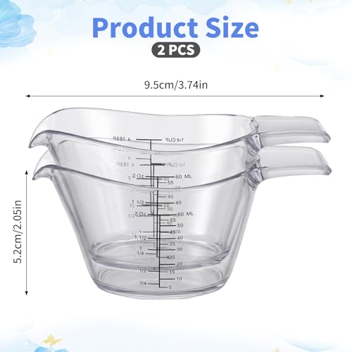 2 Pzas Vasos Medidores Pequeños 60ml con Pico en V miniatura 2