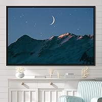 Framed Canvas Wall Art Lunar Aerial Astronomy & Space Expressive Global Moon Multicolor Photography Realism Warm - 16x24 inches