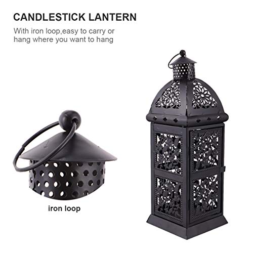 Mobestech Lanterna Decorativa de Ferro Retro Lanterna de Vela PortÃ¡til Luz Do Vento Suporte de Vela