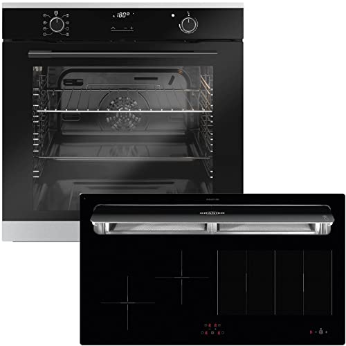 Oranier Backofen Set Induktion autarkes Kochfeld Abluft-Dunstabzug KXI 1092 & Pyrolyse Einbaubackofen EBP 9872 Edelstahl