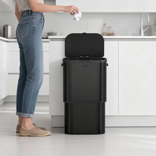Bote de basura de cocina mVm 70 L acero inoxidable mate miniatura 2