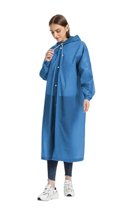 w+ EVA Waterproof Rain Coat Hooded Universal Outdoor Water Resistant Portable Suit for Men Women Boys and Girls (Blue31)-picture-12