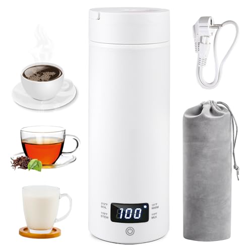 Petite bouilloire de voyage, 500 ml, en acier inoxydable 316, arrêt automatique, chauffage rapide pour le thé et le café, compacte pour les voyages