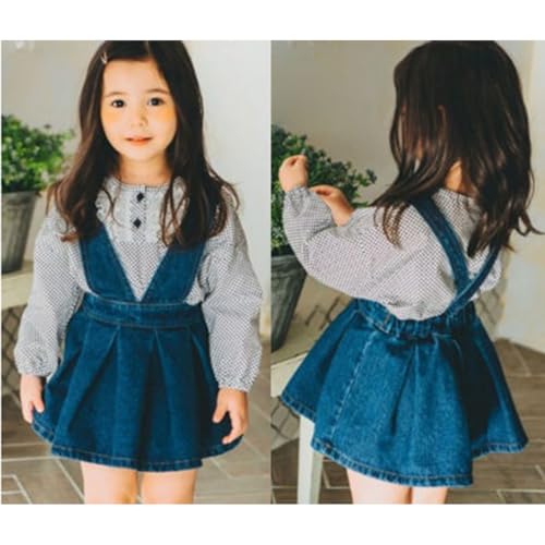 Toddler Girls Denim Dress Suspender Denim Skirt Infant Baby Girl Strap Dress Overalls Outfit2