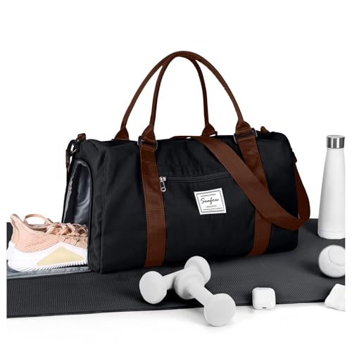 【Borsa da palestra di grande capacità】 Dimensioni: 46*28*25 cm/18,11*11,02*9,84 pollici, capacità: 32 litri. La borsa da palestra può ospitare laptop, iPad, libri, vestiti, articoli da toeletta, cosmetici, prodotti elettronici e altre necessità. Lo spazio è ragionevolmente suddiviso per una facile conservazione e organizzazione, fornendo un eccellente spazio di archiviazione per le vostre esigenze di viaggio o di fitness.