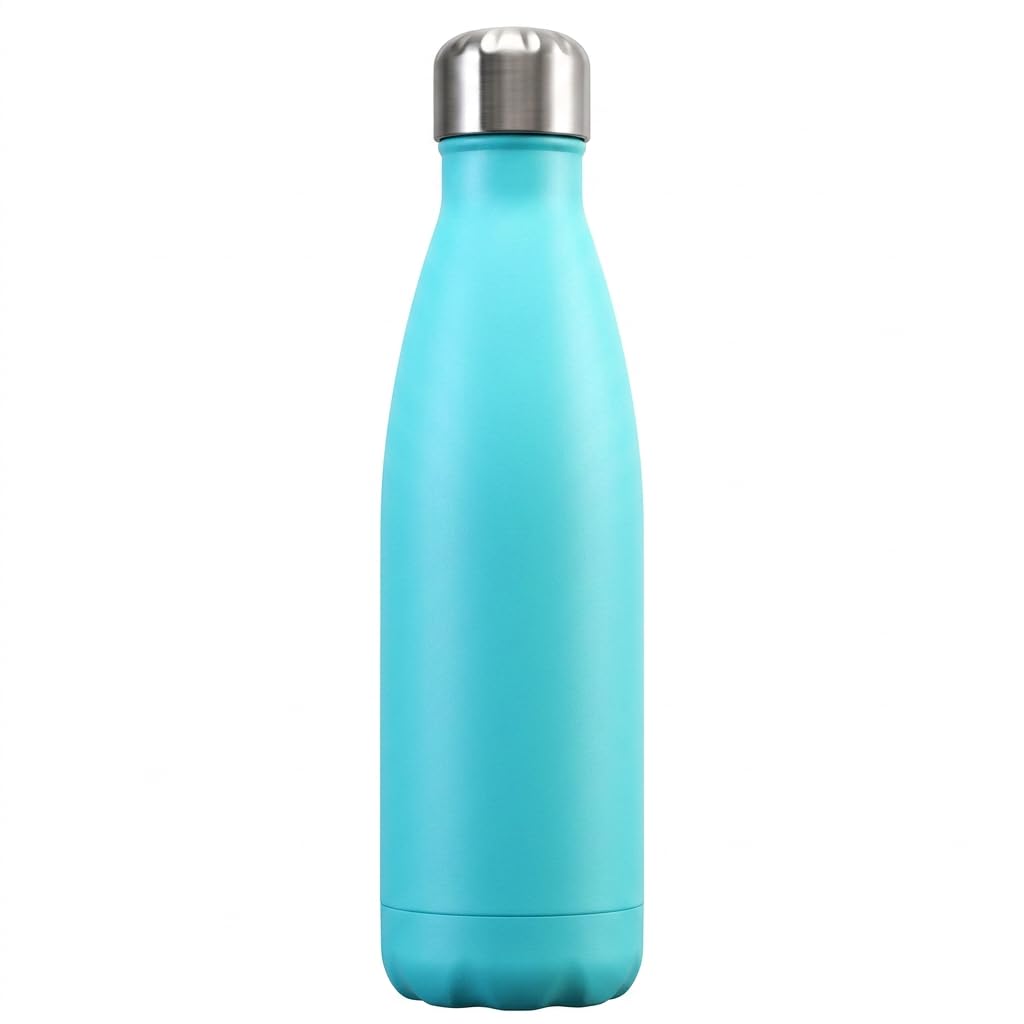 Boolavard Water Bottle Vacuum Insulated Stainless Steel Water Bottle BPA Free Metal Sports Bottle Double Wall Insulated Cold and Warm Drinks 17OZ / 500ML (Aqua) — image 1