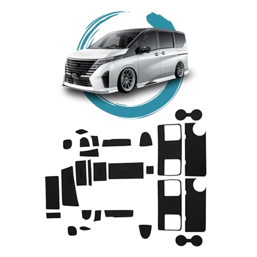 ruiya 新型 日産 セレナc28 専用 ラバーマット ドアポケット マット インテリアラバーマット 滑り止めシート 新型セレナ c28 アクセサリー ポケットマット ノイズ軽減 27枚 カスタムパーツ 引っ掻きキズ防止 (黒)