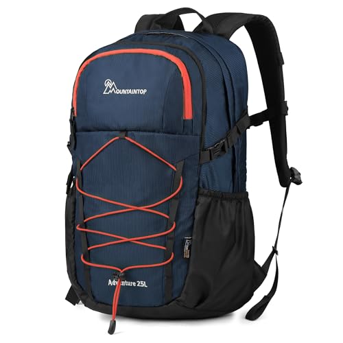 Mountaintop 25L Wanderrucksack Daypack Damen Herren für Tageswanderungen, Outdoor, Radtouren, Dunkelblau