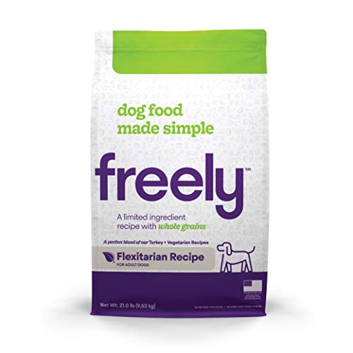 Freely Limited Ingredient Diet, Natural Dog Food, Whole Grain Adult Dry Dog Food, Flexitarian (Vegetarian, Turkey) Kibble, 21lb bag