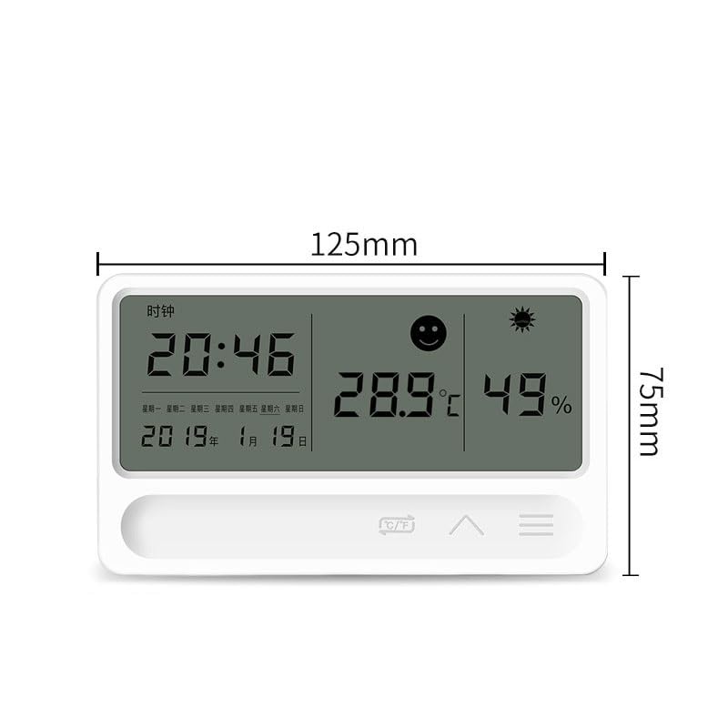 Wall Mounted Indoor Temperature Humidity Meter for Household Use with Digital Display of Time Air Detection