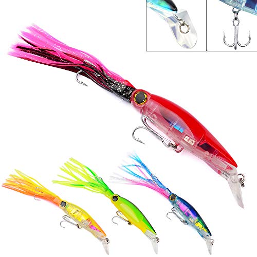 OriGlam 1 Pack Octopus Swimbait met Rok Staart, Lingcod Rockfish Jigs Hard Fishing Lokken, Levensechte Swimbait Octopus Aas, Inktvis Vissen Lokt voor Zoutwater en Zoetwater - Image 6