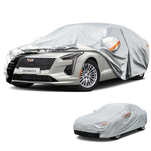 Image of GUNHYI 6 Layer Car Cover Custom Fit Cadillac CT6 (2016-2026) Waterproof All Weather, Heavy Duty Outdoor Snow Sun Rain Uv Protection (Ships from US Warehouse, Delivery 3-8 Days)