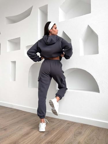 Image of KOTTY Women's Fleece Tracksuit | Comfortable Winter Coordset with Joggers & Hoodie | Soft Workout Wear for Walking, Trekking & Gym