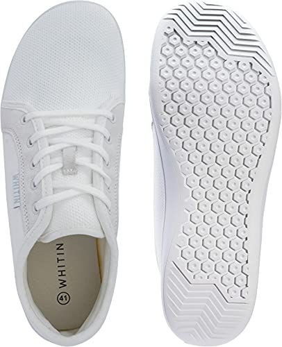 Image of WHITIN Women's Barefoot Minimalist Shoes, Natural Foot-Shaped, All White /Leather Insole, 11