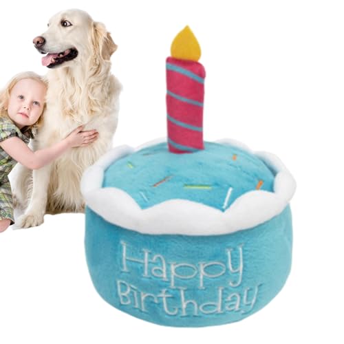 Ceolup Gefülltes Geburtstagskuchen-Hundespielzeug, Plüsch-Kuchen-Plüschtier - Kreative Geburtstagsgeschenke für Hunde, Waschbar und Langlebig