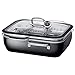 Produktbild Silit ecompact Dampfgarer Bräter, mit Glasdeckel, 2 Garblechen, Silargan, schwarz 35,6 x 18,4 x 33,3 cm, 6,7 l