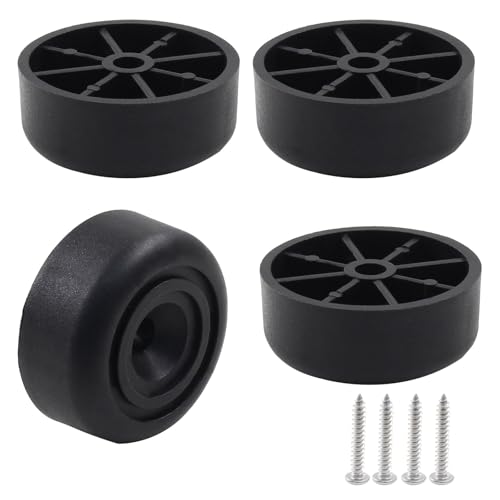 HARSKIYER 1/2 Inch Plastic Furniture Legs Set of 4, Black Screw in Legs Round Tapered Sofa Legs, Couch Feet Replacement Legs for Furniture, Table, Ottoman