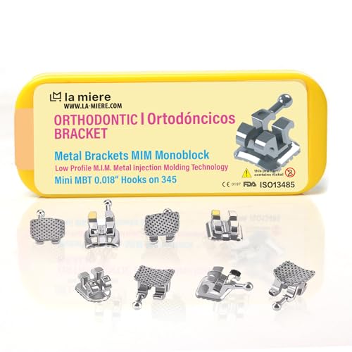 20PCS Teeth Metal Braces MIM Monoblock Brackets 018 Slots 3-4-5 with Hooks MBT Mini