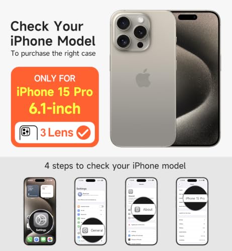 Image of SURITCH for iPhone 15 Pro Case with Magnetic Camera Slide Cover and Adjustable Kickstand, Compatible with MagSafe, Shockproof Bumper Case Slim Protective Cover 6.1 Inch, Dark Purple