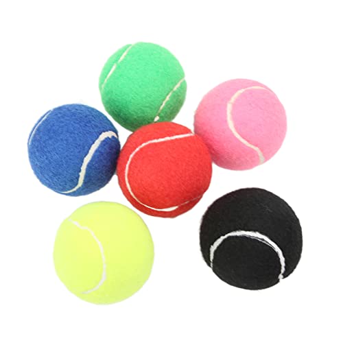 Mimdixy Kit de Entrenamiento de Tenis de 6 Piezas, Juego de Tenis de Goma y Cachemira Multicolor, Pelota de competición portátil, Pelotas de Juego para Perros y Mascotas para Entrenamiento