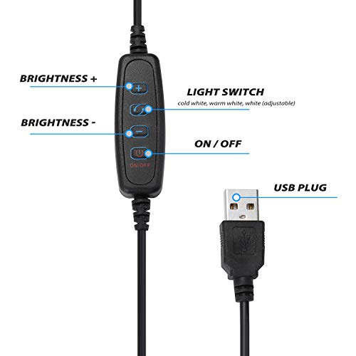 Andoer Luz redonda selfie de LED regulável de 10