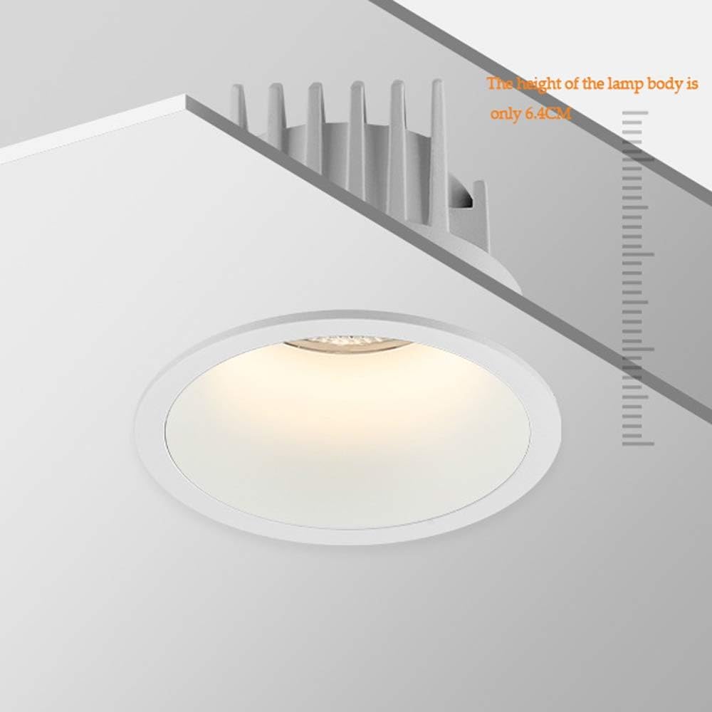 3.1 Inch 3000K LED Recessed Lighting Retrofit, 2 Pack White Round Aluminum Can Lights Baffle Trim,6W LED Recessed Can Retrofit Light for Home Flat Light Fixture