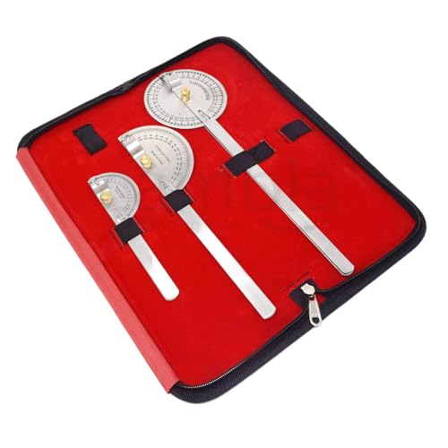 Image of Cambia Premium Quality Goniometer Set of 3 Pcs. with Pouch - Designed for accurate measurement of joint angles - Durable stainless steel for long-lasting - goniometer