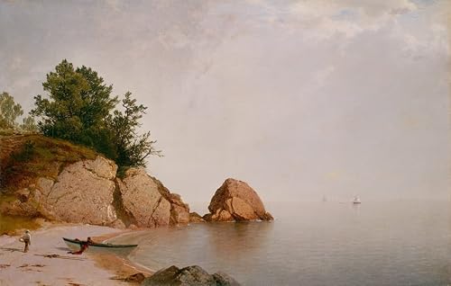 Affiche Toile Plage à Beverly par Frederick Kensett Art Portrait Décoration Mural 60x90cm