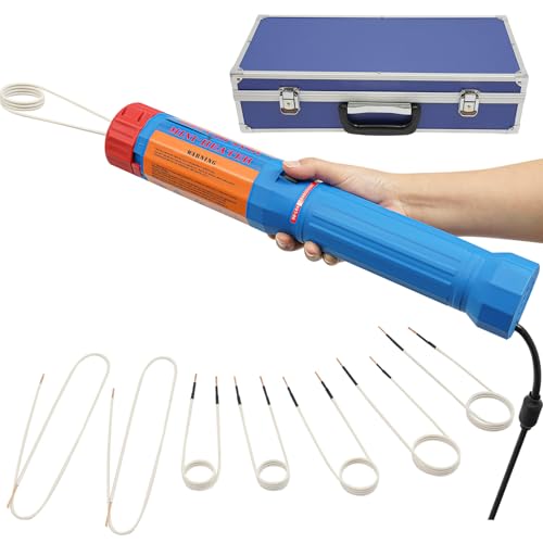 Induktionsheizgerät mit 6 Starren Spulen,2 Flexiblen Spulen,1100W kfz Induktionsheizer 5-40 Sekunden Lösen Max. 800°C mit LED-Anzeigeleuchte,Magnetischer Induktion Schraubenlöser Set,KFZ-Werkzeuge