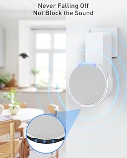 Maxonar Wall Mount for Echo Pop, Echo Pop Wall Mount [No Drill Needed] Alexa Speaker Holder Stand Cable Hidden Storage- (White/Black/Green/Purple)