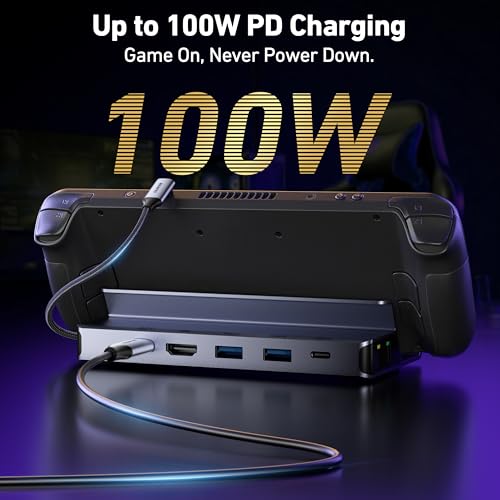 Image of BENFEI Steam Deck Dock, Docking Station for Steam Deck (OLED) /ROG Ally, 6-in-1 USB C Hub with HDMI 4K@60Hz, 1Gbps Ethernet, 1xUSB C 2X USB 3.0 Port, PD 100W Charging