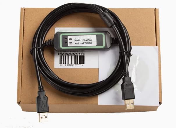 USB-Vigor for VB VH Series PLC Programming Cable Communication Download Cable Transmission Data Cable Gold-Plated High-Speed and Stable Model FT232RL Chip Black 3 Meter