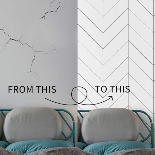 Image of White Line Wallpaper for Wall - Peel and Stick Self Adhesive Removable Waterproof PVC Wall Sticker for Home & Office Decor 45 x 300 CM (Pack of 1)