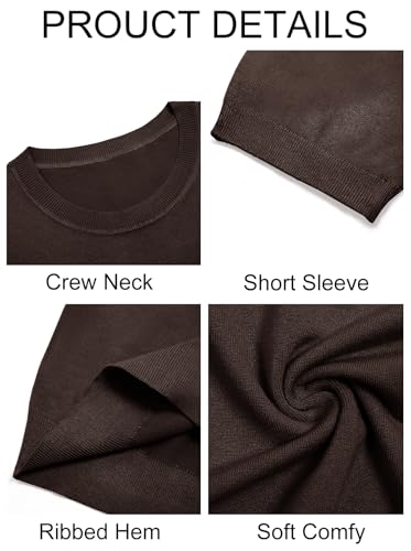 Image of Imily Bela Womens Summer Short Sleeve Sweater Dressy Casual Crew Neck Knit Tops Fashion Pullover Shirts