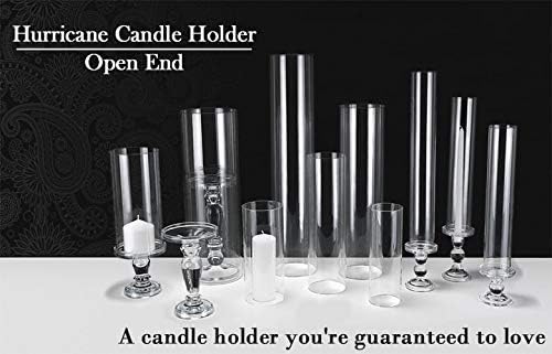 CYS EXCEL 2 PCS (H:6" D:4") Open Ended Clear Glass Hurricane Candleholder Tube Lamp Shade Open Flame Candlestick Holder Chimney Tube Cover Bottomless Cylinder - Image 8