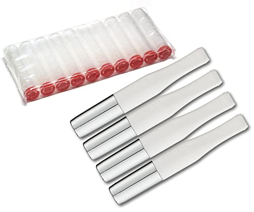 4 x DENICOTEA cigarette holders White and Silver color