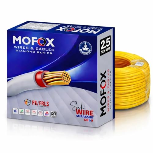 Image of MOFOX Diamond Series FR /FRLS Electrical Wire, Multi-Strand Copper Conductor 90 Meter (YELLOW, 2.50 SQ MM)