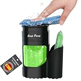 OoNeM Super Pack Dosificador Jabon Cocina y 2 Estropajos Antirayaduras | Jabonera Cocina con Uso de Una Mano | 450ml