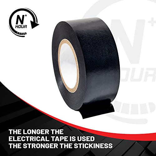 Image of RED WOLF Electrical Tape 1 inch x 66FT Acrylates Copolymer Viscosity Flexibility Electric Tape, Flame Retardant Waterproof 1000 Volt for Auto Engine Industrial Wrapping Wiring Harness 5 Packs