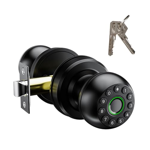 Xenocam Pomo de puerta de huellas dactilares, cerradura de puerta eléctrica, cerradura de puerta inteligente, cerradura de puerta biométrica, cerradura inteligente con control de aplicación, cargador