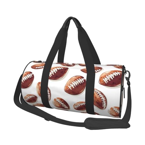 Realistic Football Print Travel Duffle Bag, Sports Gym Bags for Women Men, Carry On Weekender Overnight Personal Item Travel Bags