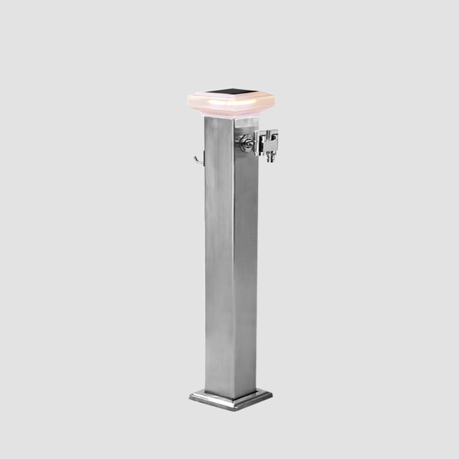 Generico Colonna d'Acqua da Esterno in Acciaio Inox con Rubinetto - Rubinetto Verticale da Giardino, Design antigelo, Finitura Argento Resistente, Ideale per Giardini e terrazze, Altezza 60 cm