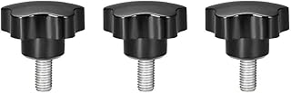 Tool parts 3 Pcs Star Knobs Grips M10 x 25mm Male Thread Steel Zinc Stud Black PP
