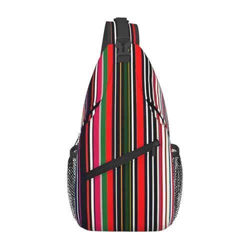 Colored Stripes Vertical Stylish Men'S Messenger Bag - Durable Polyester, Huge Capacity & Adjustable Strap