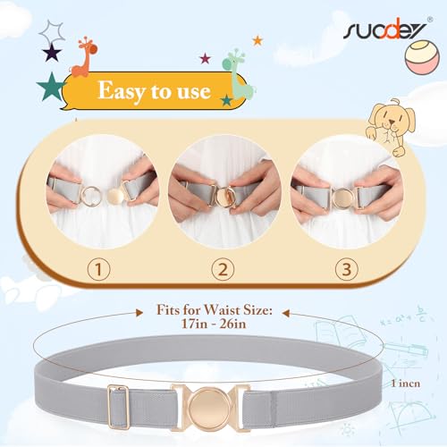 SUOSDEY 2 Pcs Kids Belt for Boys Girls Toddler Adjustable Elastic waist Belt for Back to School4