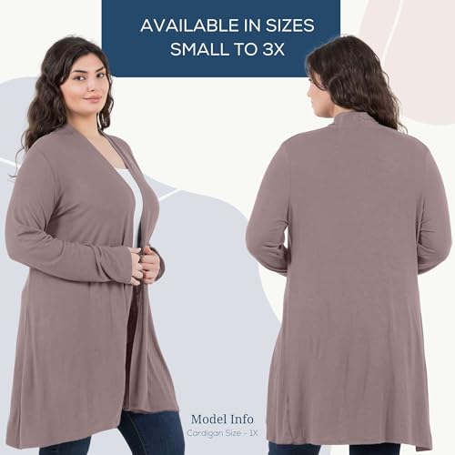 Image of Azules Long Sleeve Womens Cardigan, Flowy Longer Rayon Sweater Lightweight Cardigan for Casual or Dressy Outfits