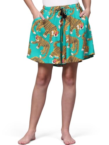 Image of B STORIES Women's Viscose Printed Lounge Culotte Shorts (Pack of 2)