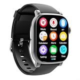 Smart Watch da 201 pollici HD touchscreen con lettore musicale MP3, riproduzione video e altoparlante, orologio da polso sportivo in metallo, per corsa, palestra, viaggi, nero (nero grigio 64 GB)