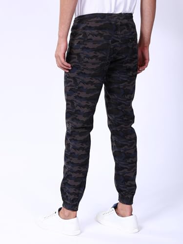 Image of The Indian Garage Co Men Slim Fit Solid Mid-Rise Joggers